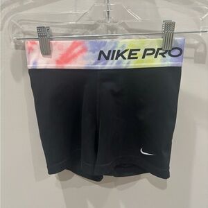 Nike Pro Dri-FIT Black Shorts with Multicolor Waistband